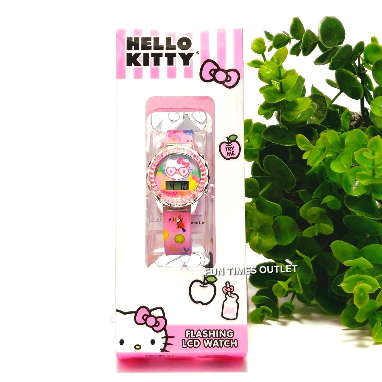 Sanrio Hello Kitty Watch Girls LCD Flashing Lights Wristwatch Licensed New