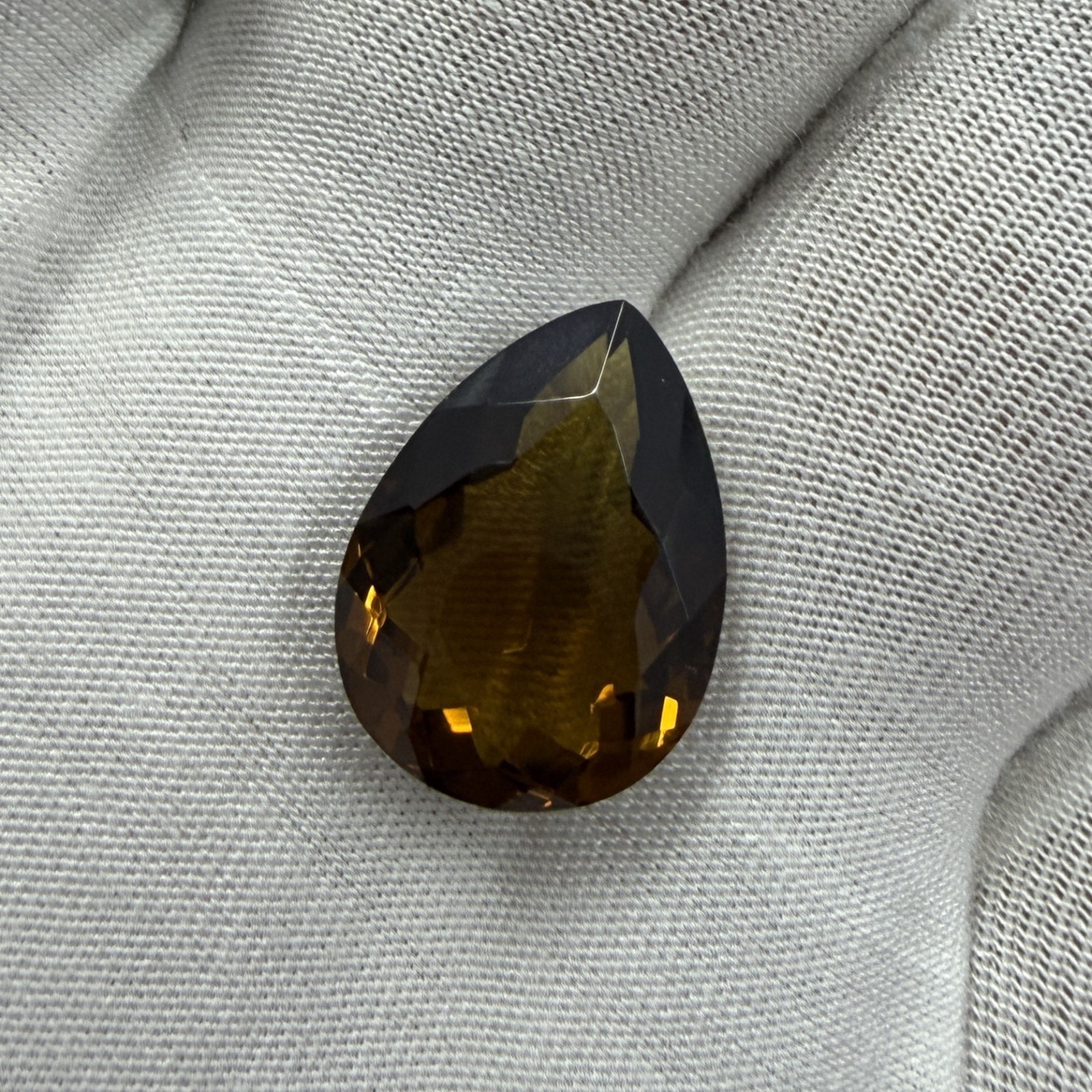 Certified 100% Natural Honey Quartz, Pear Cut Loose Semi-Precious Gemstone