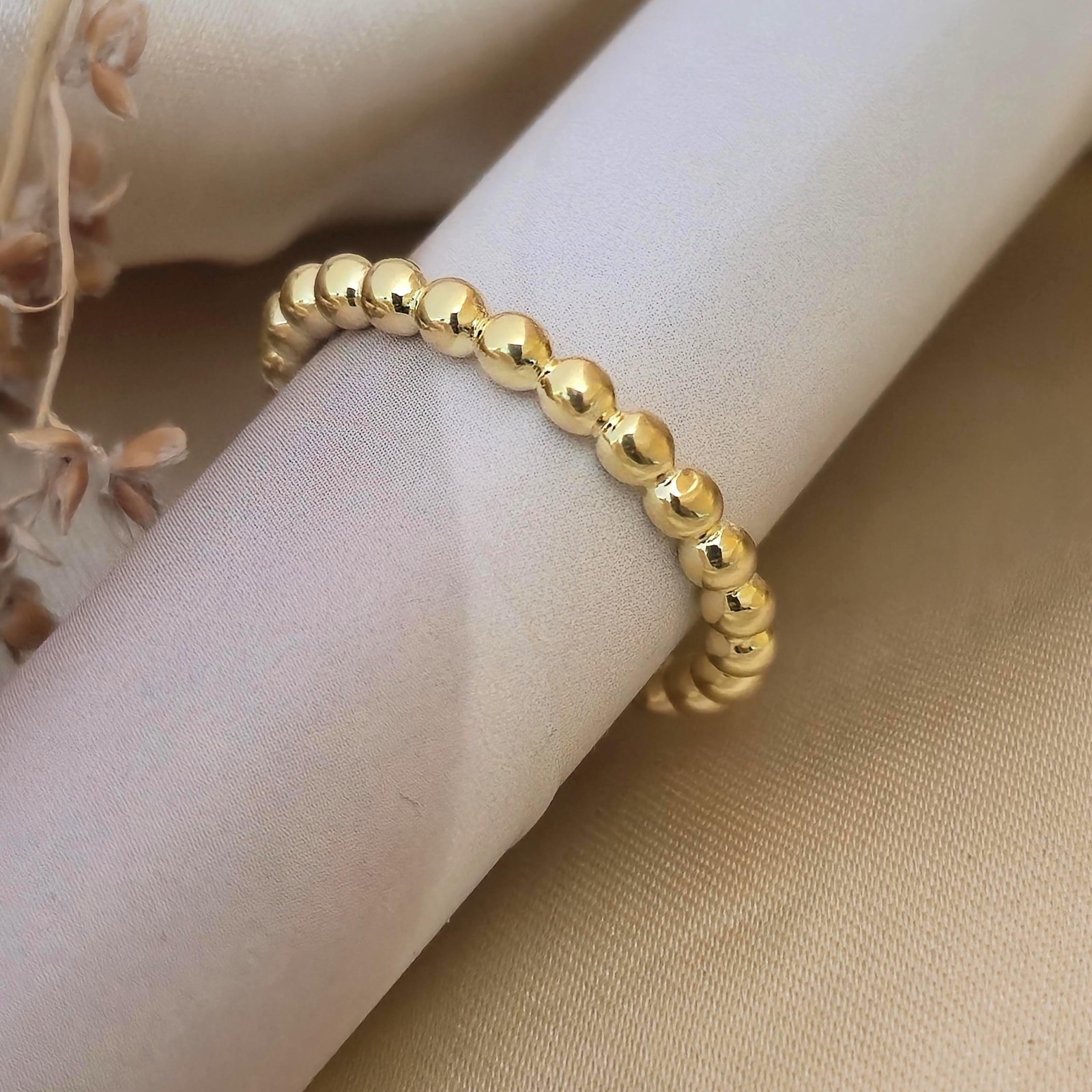 925 Silver Beaded Ring | Bubble Ring | Minimalist Dot Ring | Gold Stacking Ring