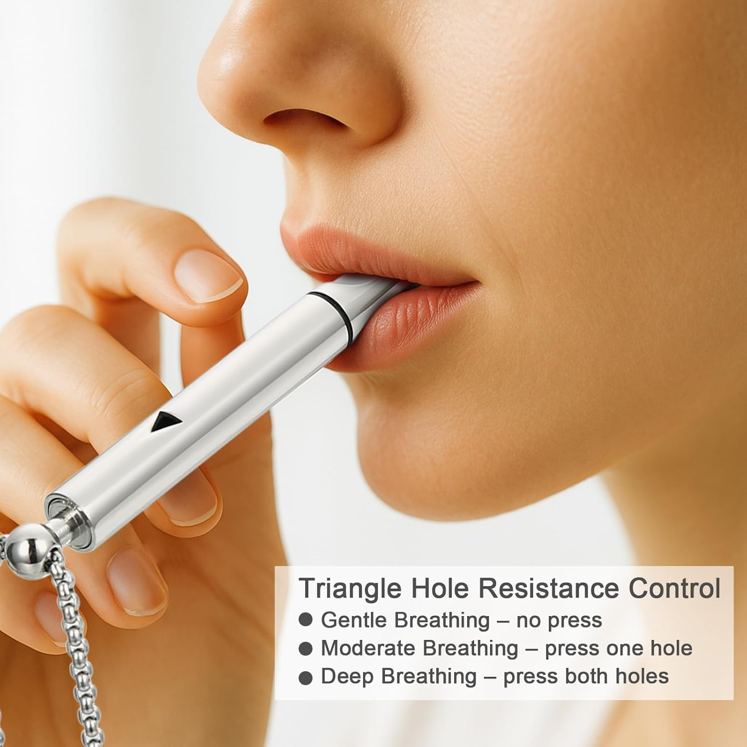 Breathe Free, Breathing Necklace with Adjustable Resistance, Quit Smoking Inhale