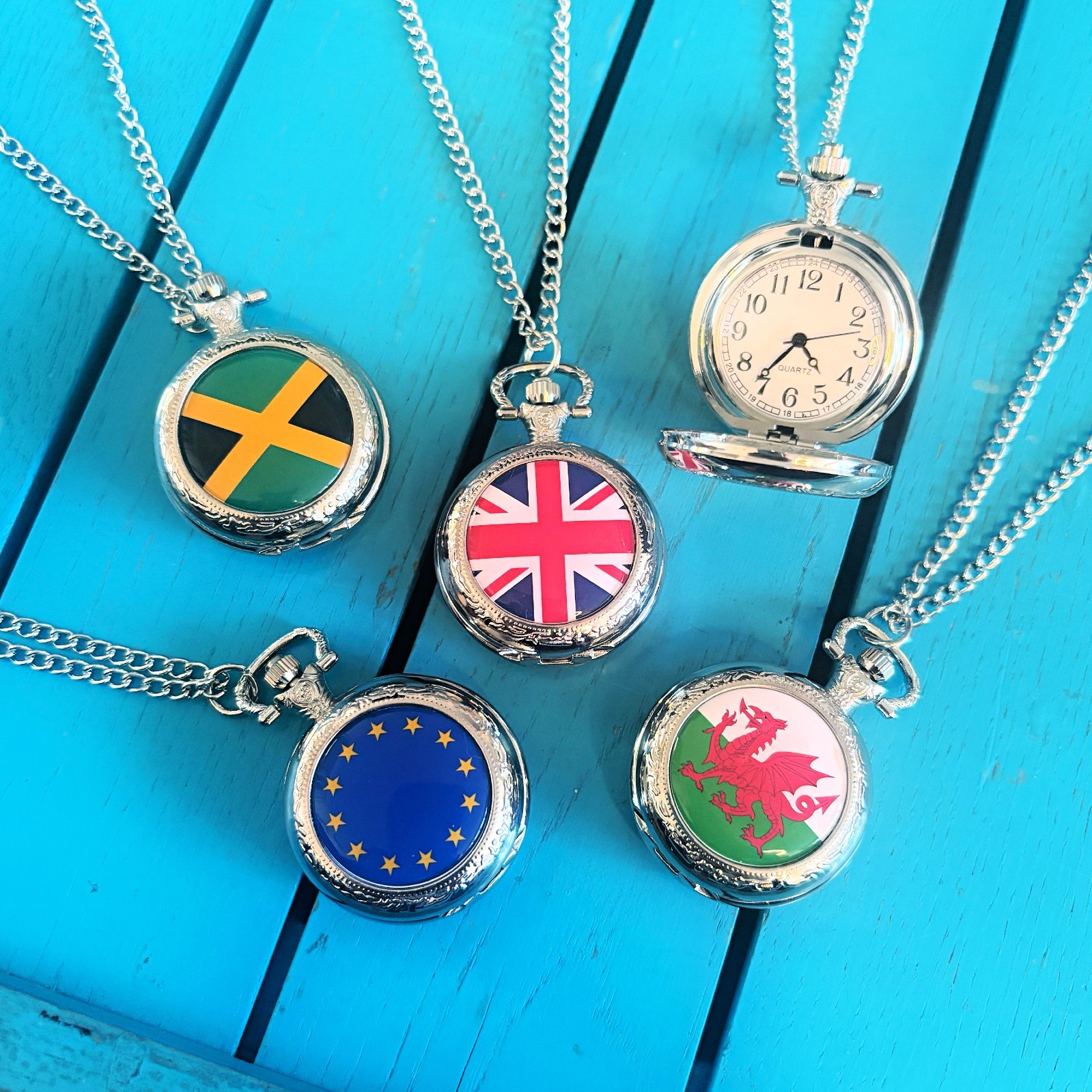 Jamaica Flag Pocket Watch. Jamaican Gift for Him. Patriotic Christmas Gift.