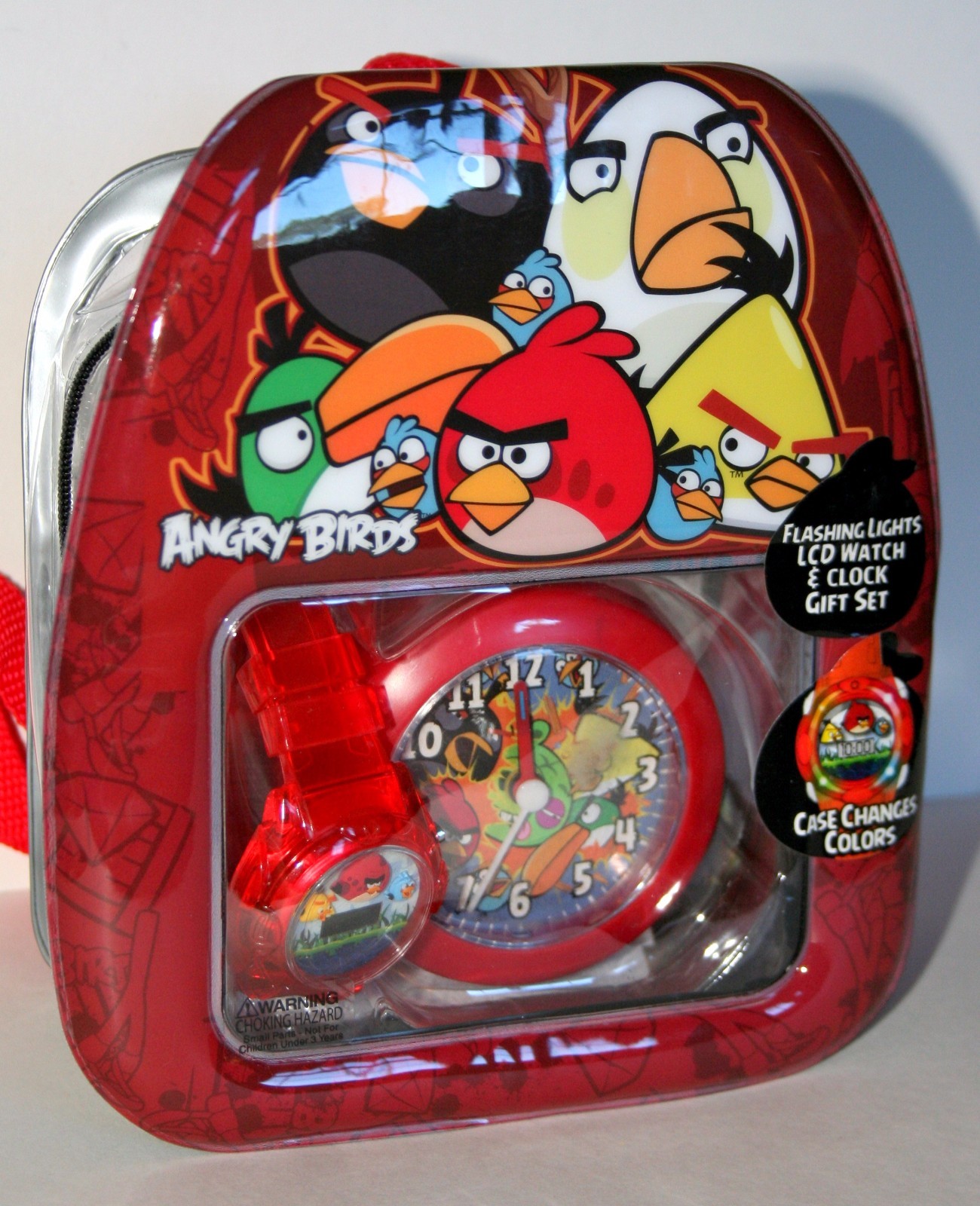 Angry Birds Flashing LCD Watch Set Sealed Backpack New NOS 2013 Dead Battery
