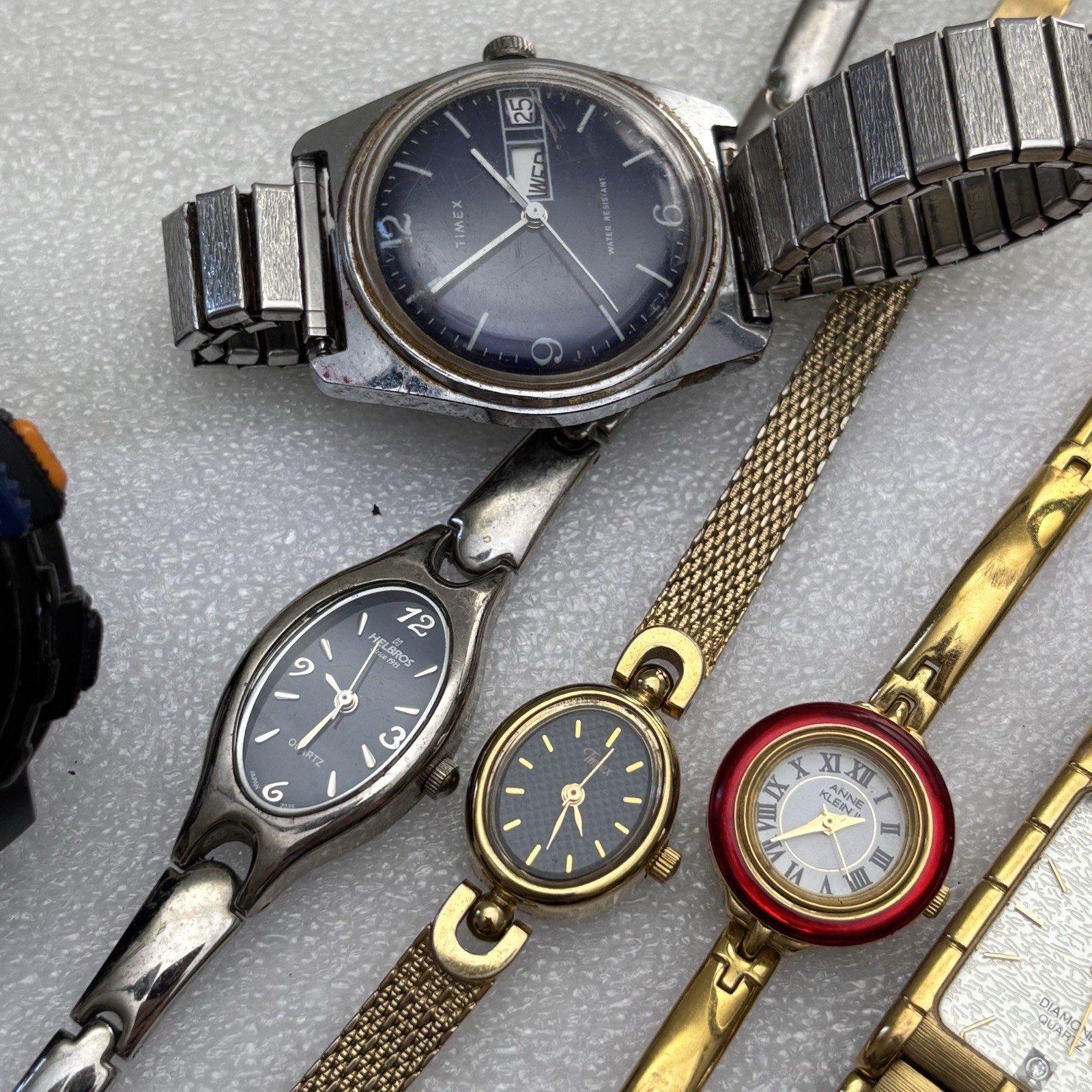 Untested Vintage Ladies Watch Lot – Mathey Tissot Elgin Anne Klein Helbros Timex