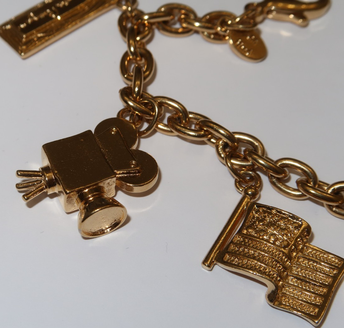 Ann Hand, Ronald Regan Theme Charm Bracelet, Costume Jewelry