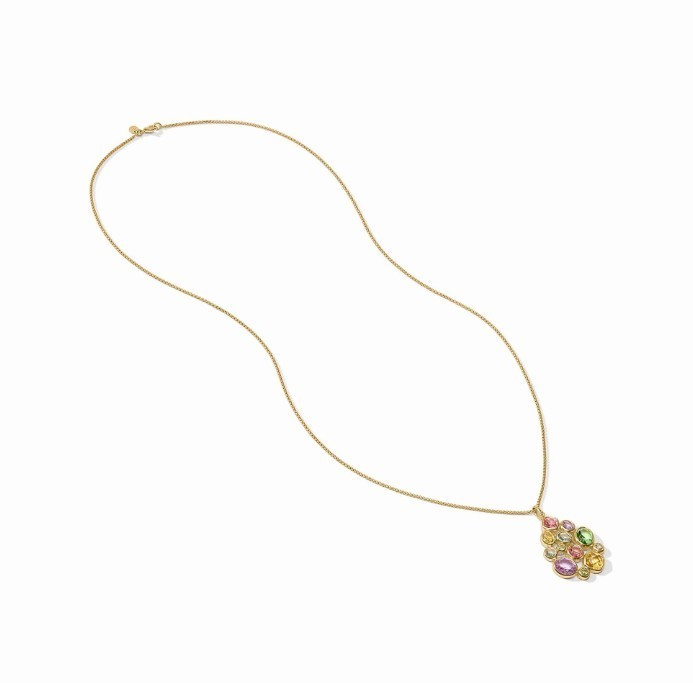 Julie Vos Kaleidoscope Statement Pendant Multi Stone /Bahamian Blue