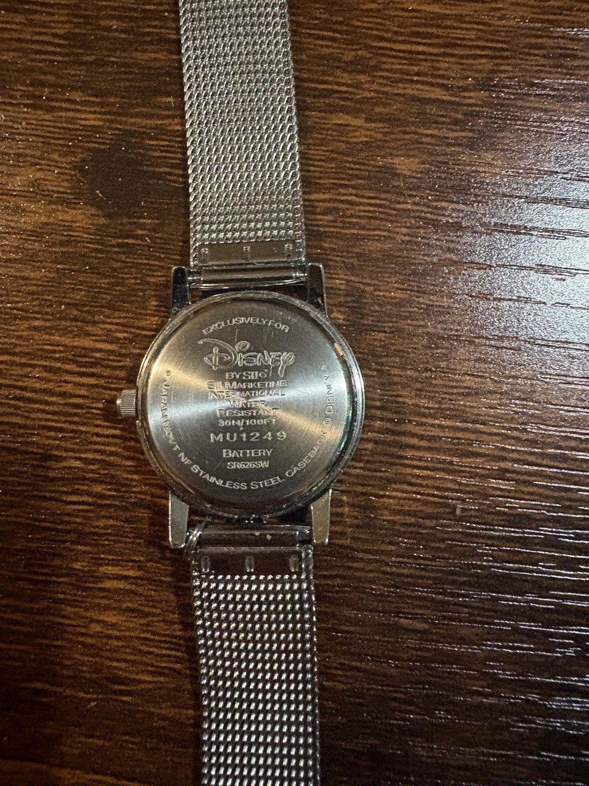 Y2K Vintage Disney Mickey Mouse Women’s Quartz Watch Silver Mesh Band 30m works