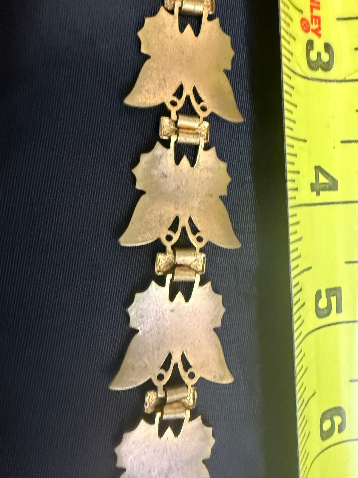 Vintage Articulated Butterfly Panel Bracelet Gold Silver Tone 7.5 Inch