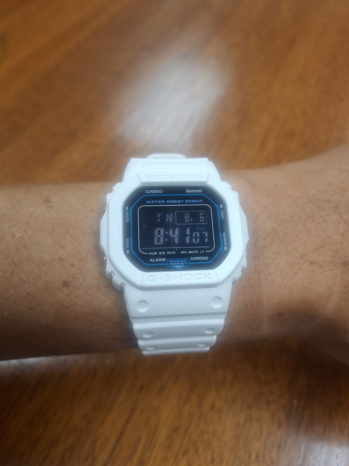 Casio G-Shock DW-B5600 Bluetooth Negative Display White Case/Strap Men’s Watch