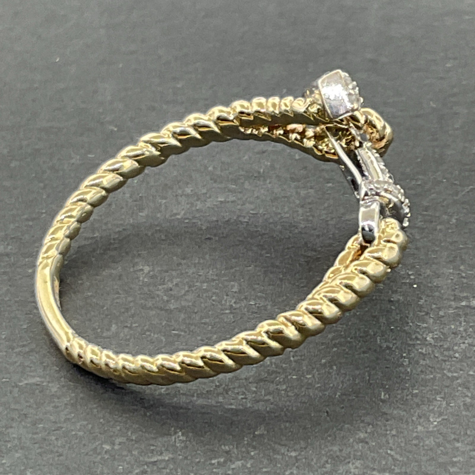 EFFY 14K Yellow Gold Diamond East West Anchor Ring Size 7.25