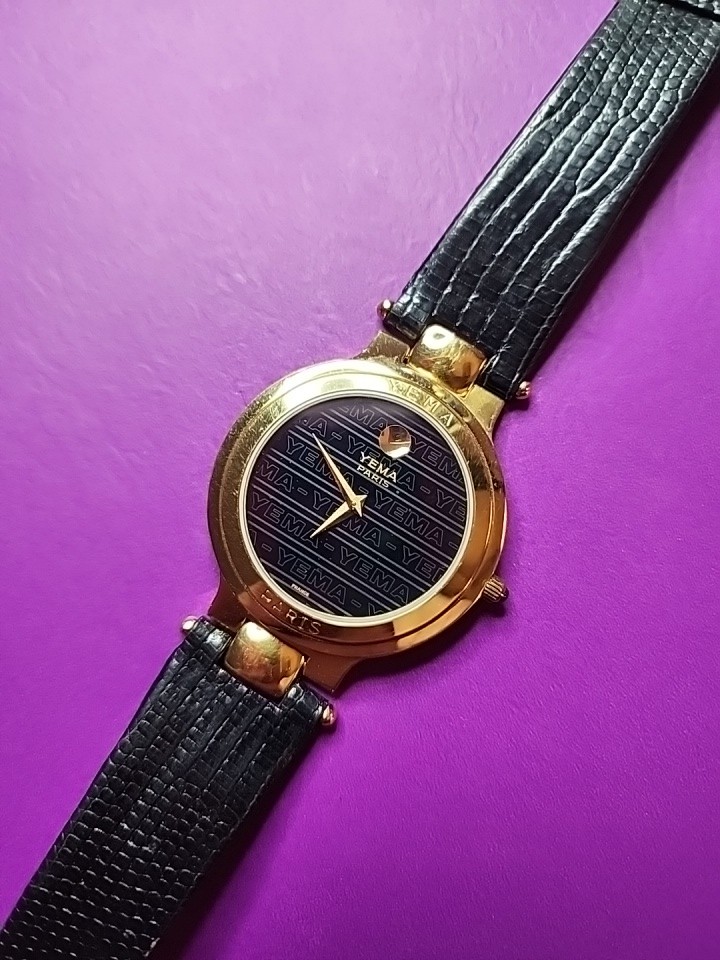 Yema Paris France 33mm Women’s Watch,Gold With Lizzard Band,BEAUTIFUL! New Bat
