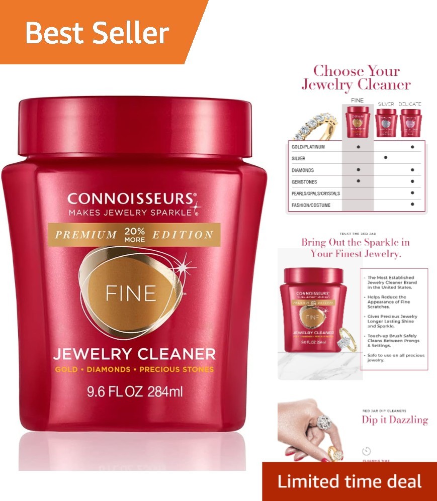 Advanced 9.6oz Jewelry Cleaner with Dip Tray & Brush – Freshen Up Fine Jewelry