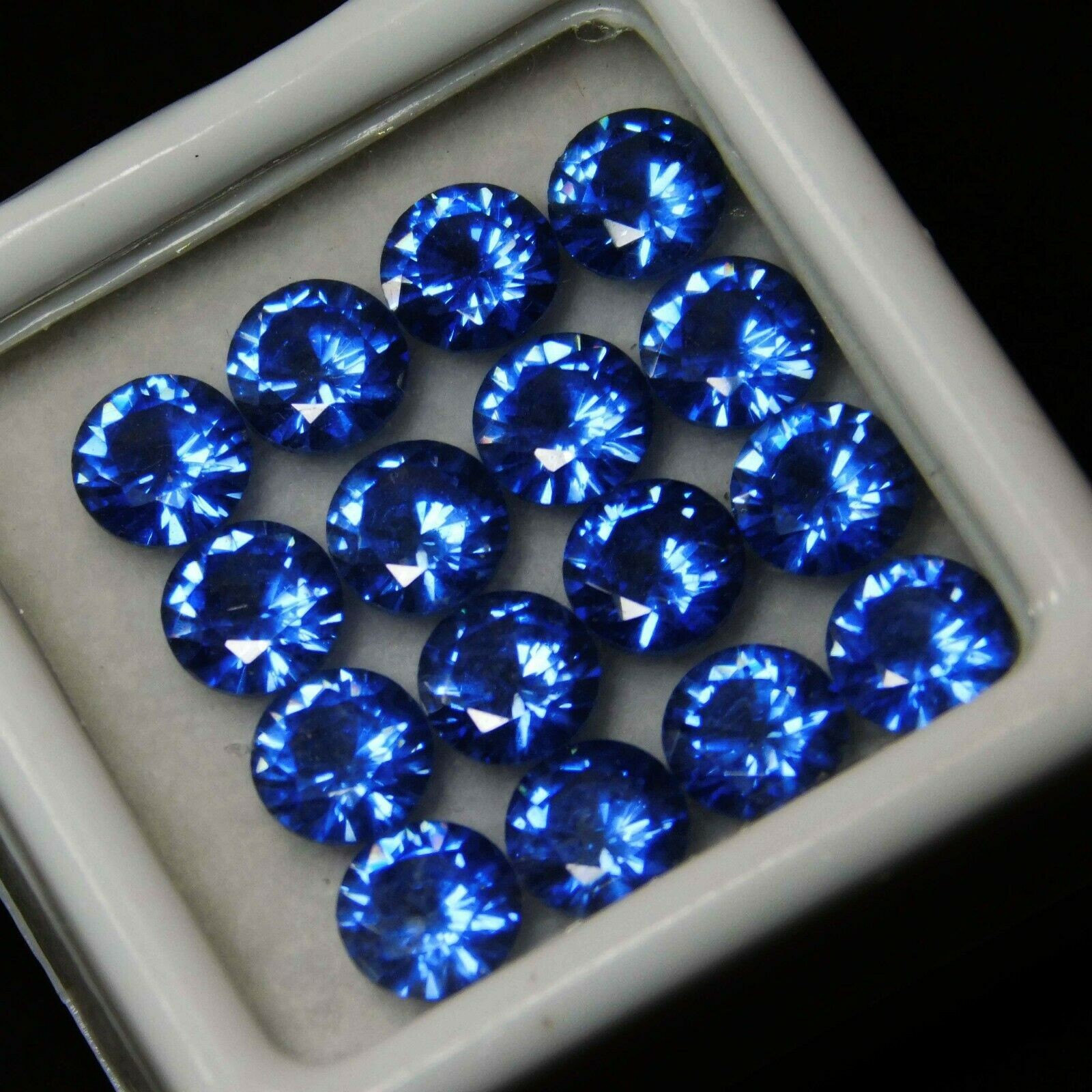 50 PCS Natural Blue Sapphire 5x5mm Round Cut CERTIFIED Loose Gemstone Lot