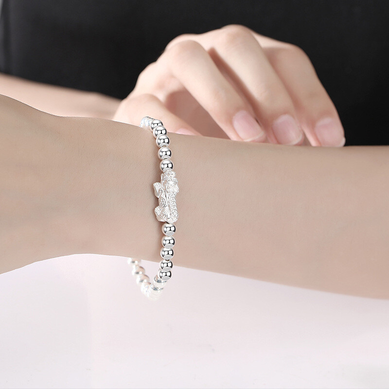 990 Foot Silver Pixiu Ball Pure Silver Bracelet