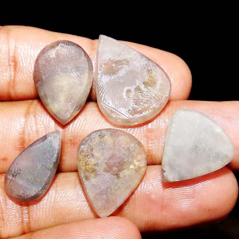 100% Natural CRYSTAK MICA DRUZY Pear Loose Gemstone 63.00 CTS ~5 PCs Lot~ LOT-06