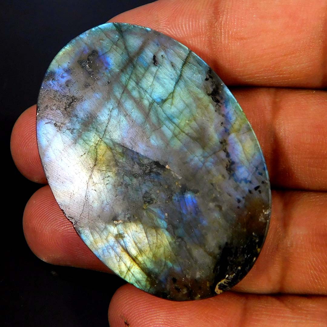 Wholesale 81.00Cts. Natural Power Weird Labradorite Oval Cabochon Loose Gemstone
