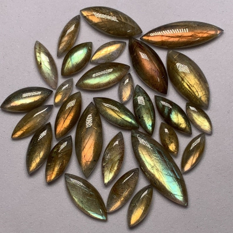 AAAA Quality Labradorite Marquise Shape Multi Flashy Fair Cabochon 4X10-10X30 MM