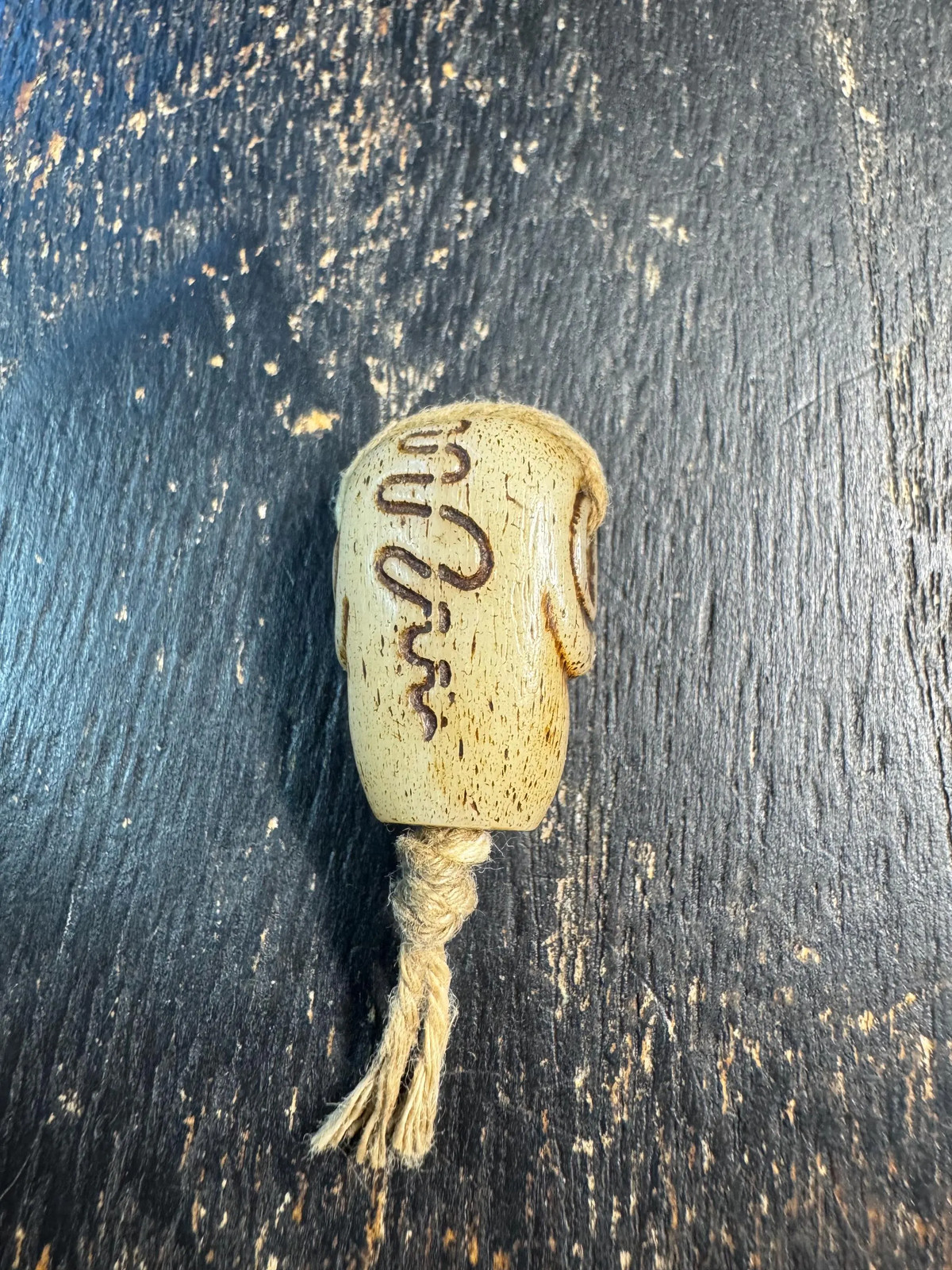 Hand Carved Yak Bone Citipati Skull Guru Bead – Tibetan Style Mala Center Bead,
