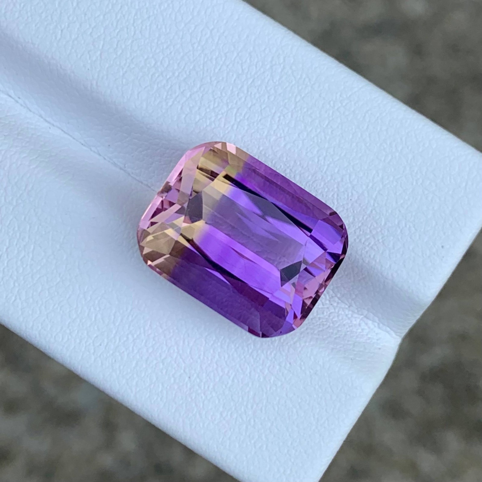 12.78 Carats Natural Fine Ametrine Stone Cushion Cut Natural Bolivian Gemstone