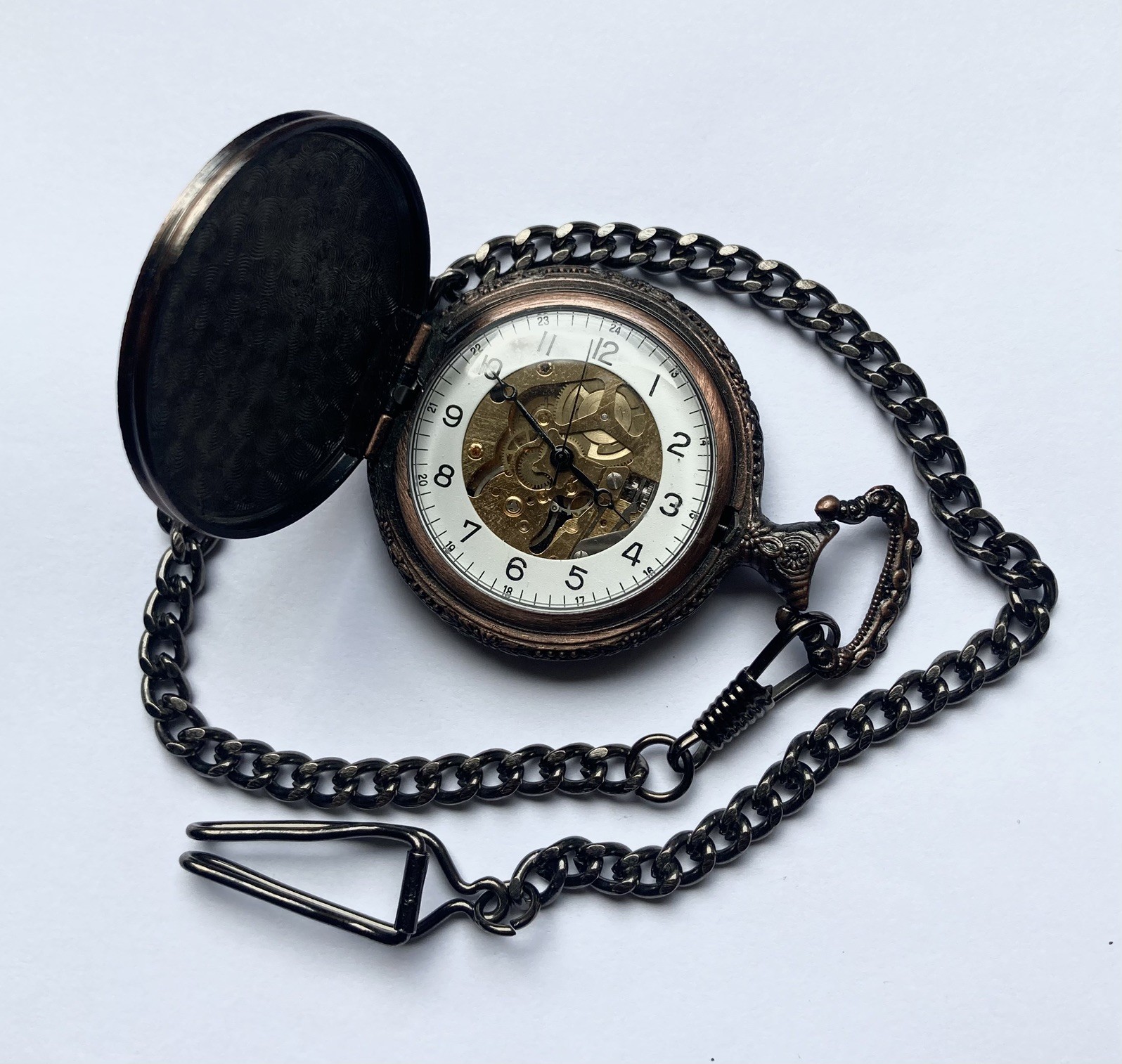Vintage Picador Full-hunter Mechanical Skeleton Watch – Original Chain