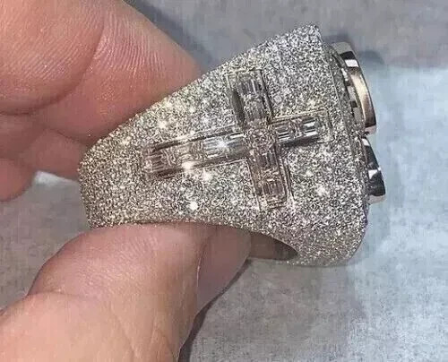 4.00 Ct Round Cut Moissanite Men’s Custom Latter Ring Real 925 Sterling Silver