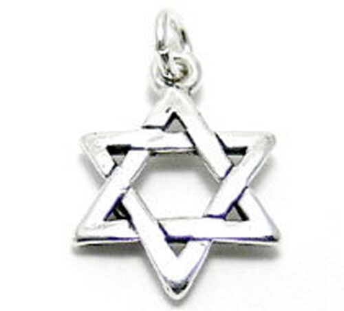 925 Sterling Silver Jewish Star of David Israel Charm Pendant
