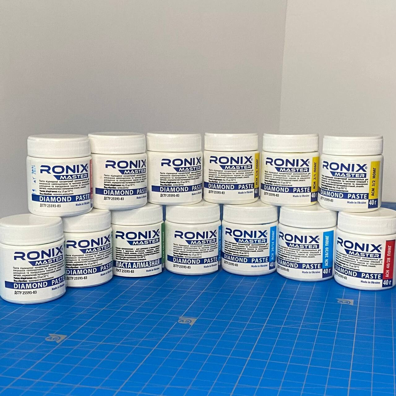 Set of 13 Diamond Polishing Compound Increased Concentration 0.25-60μ (1pc x40g)