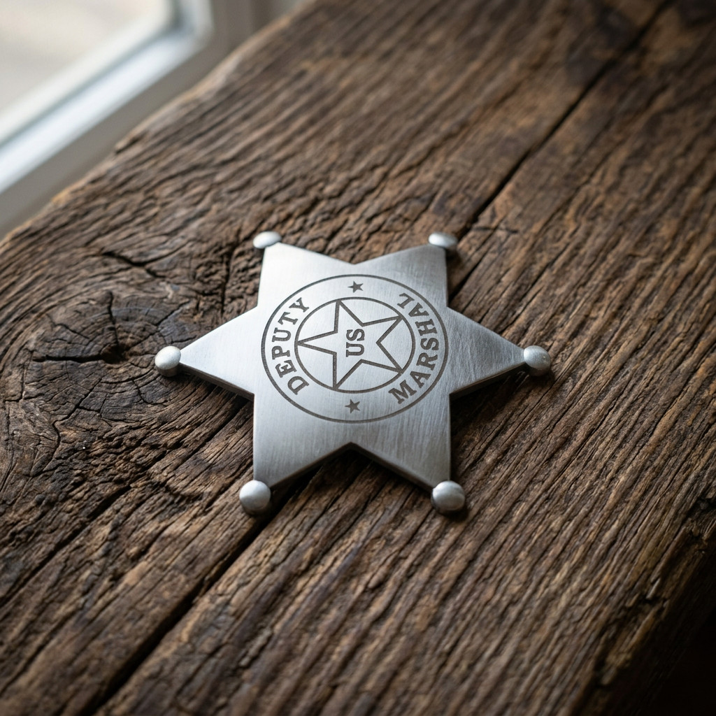 Western Badge Gift Set Old West Silver Finish Badge – United States Marshal