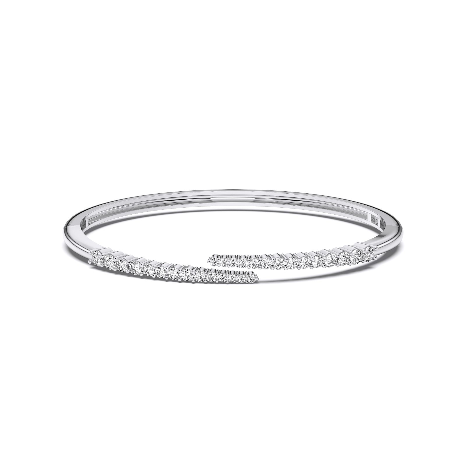 Clearance..! 1.00 CT Lab Grown Diamond Bangle in White Gold Plated 925 Silver