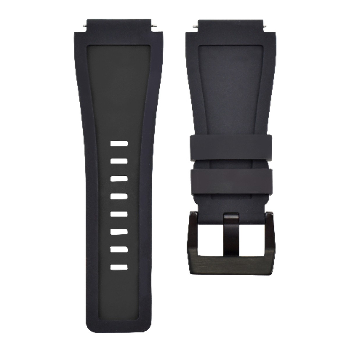 24mm Black Silicone Rubber Replacement Watch Strap Adapter For Suunto Core