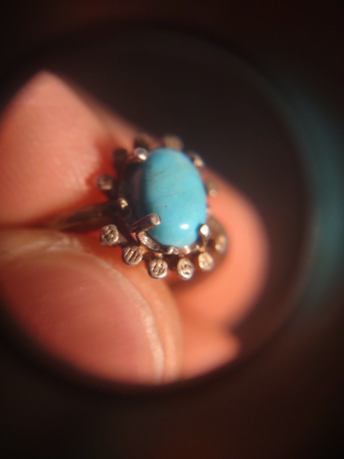 2.4 Grams Size 4 Modern 925 Sterling Silver Real Turquoise Ring