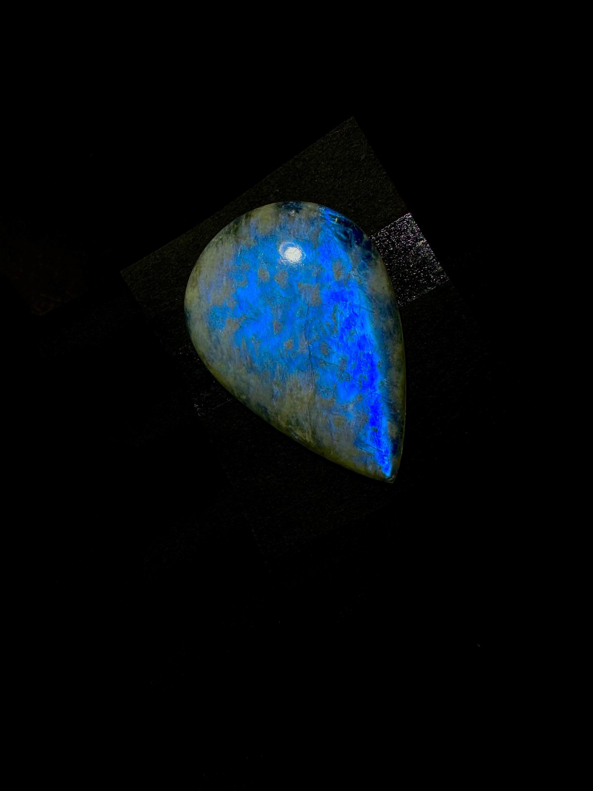 Blue Fire Moonstone, Rainbow Moonstone Gemstone Blue Flashy Moonstone Cabochon