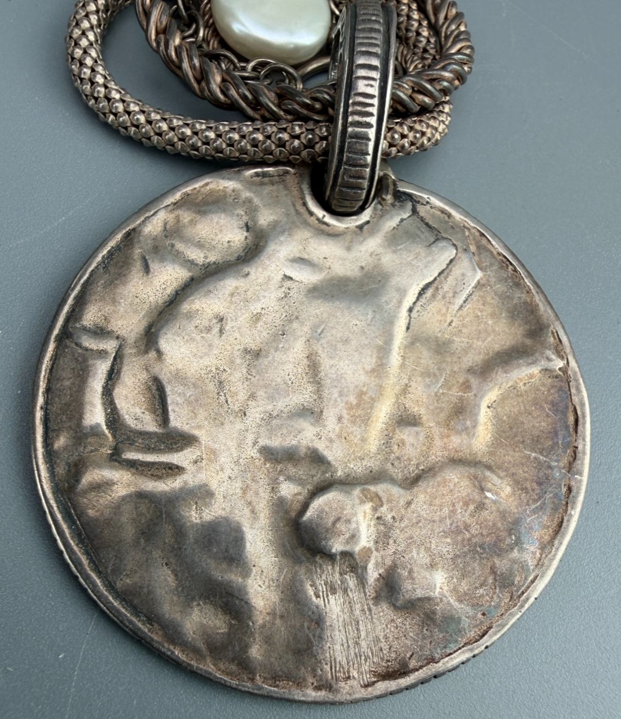Vintage Silpada Retired Sterling Silver Multi Strand Coin Pendant Necklace 50g