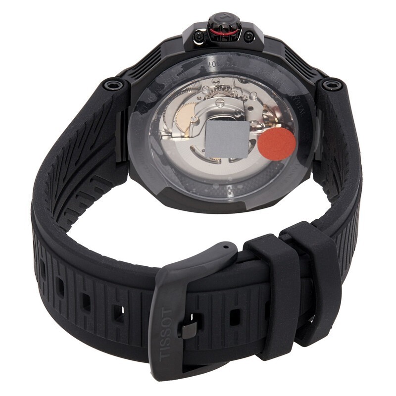Tissot Mens T-Race Powermatic 80 Automatic Black Dial Watch – T1418073705700 NEW