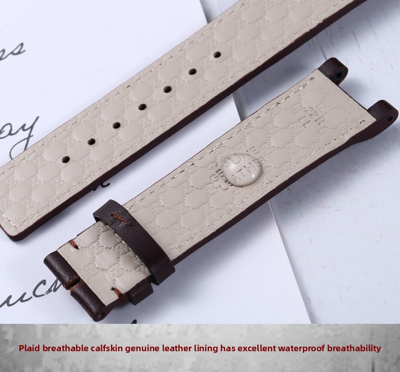 Quality Cowhide Genuine Leather Watch Band Straps 20 22 for Gucci Without Buckle