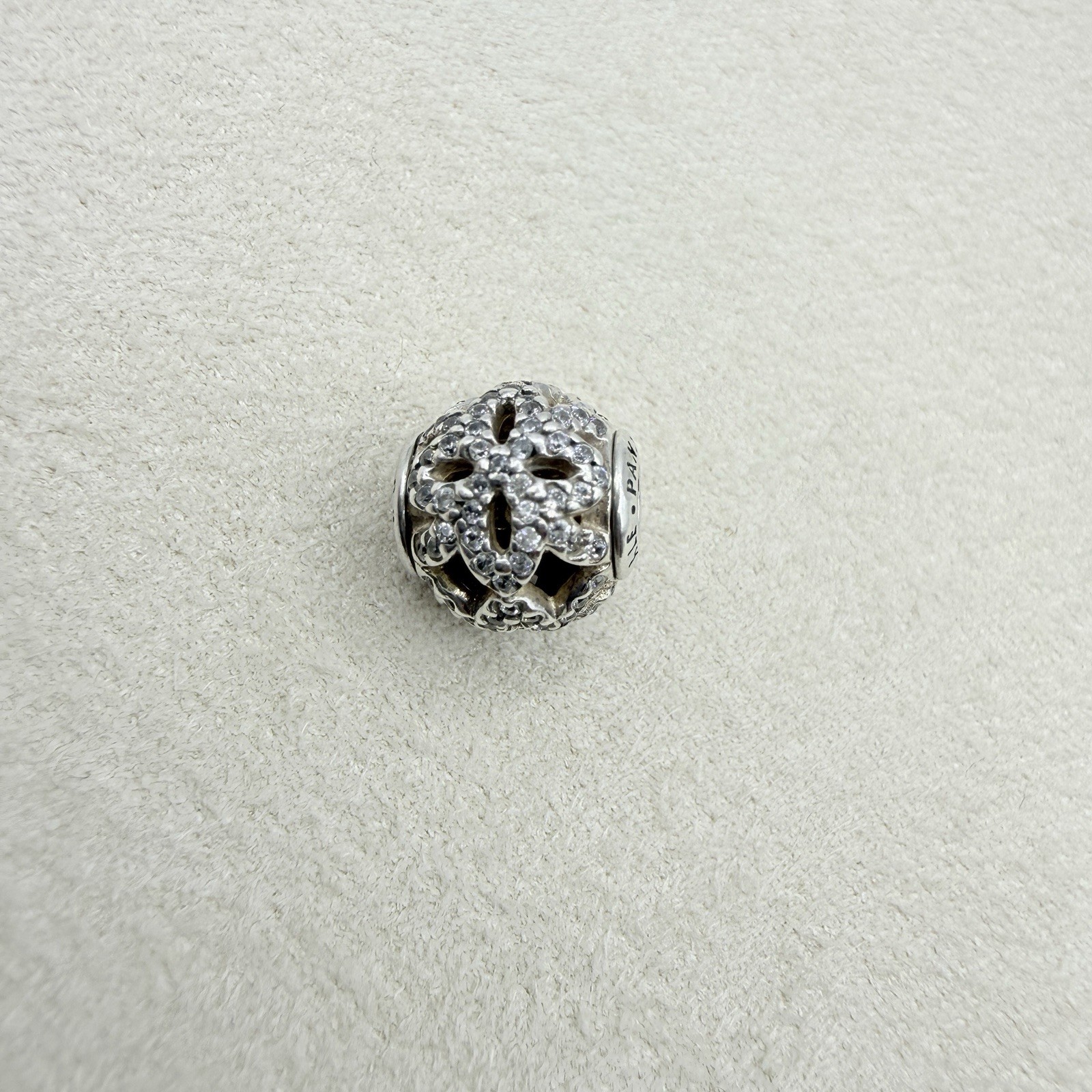 Pandora Essence Collection Appreciation Charm Clear CZ Pave Bead Charm