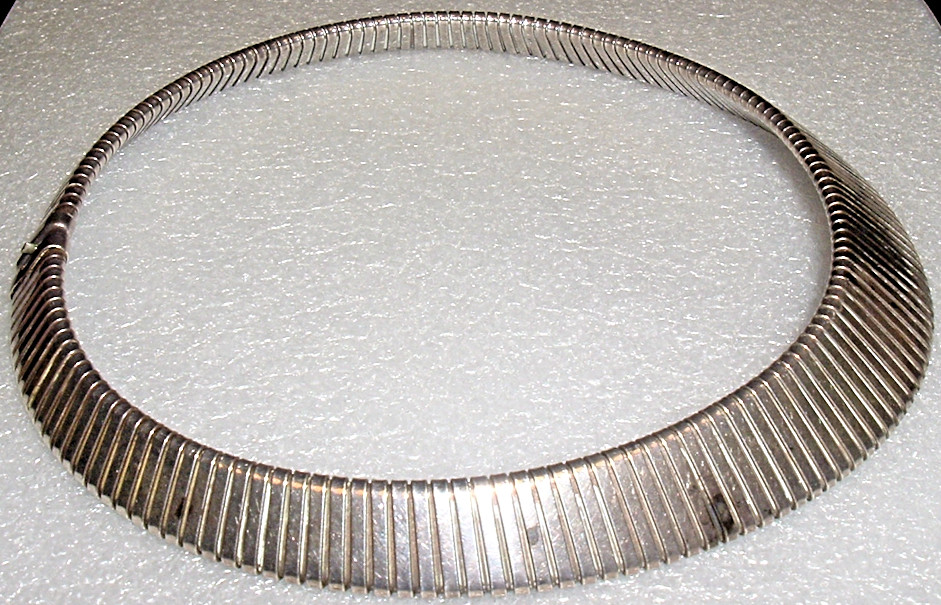 Vintage 1950-60s ‘STERLING’ Egyptian Cleopatra Choker NECKLACE 16″ HEAVY 77.4gr