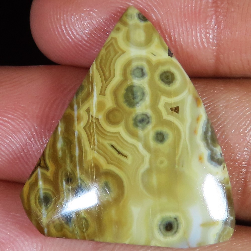 natural OCEAN JASPER shape cabochon loose gemstone 28.00 Carat. (27 x 33 x 5 mm)