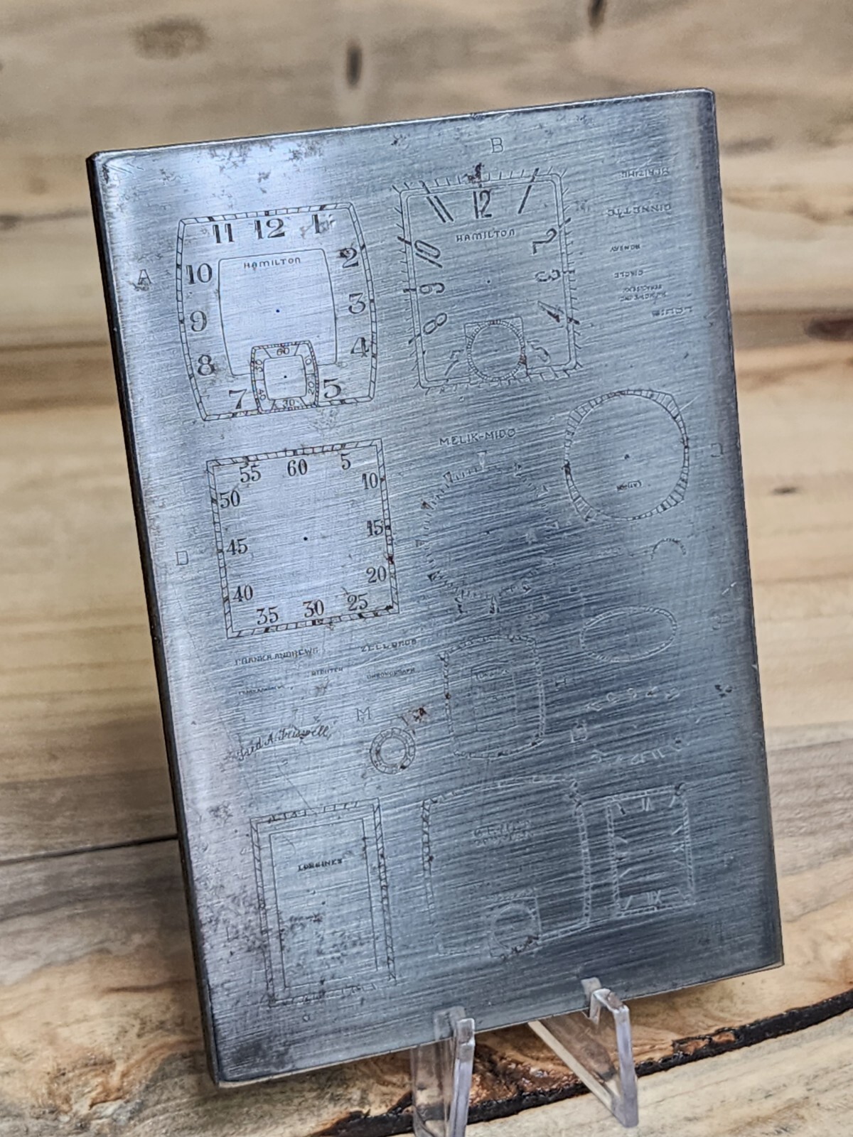 Vintage Multi Dial Printing Plate Hamilton Jules Jurgensen Latham Longines U172
