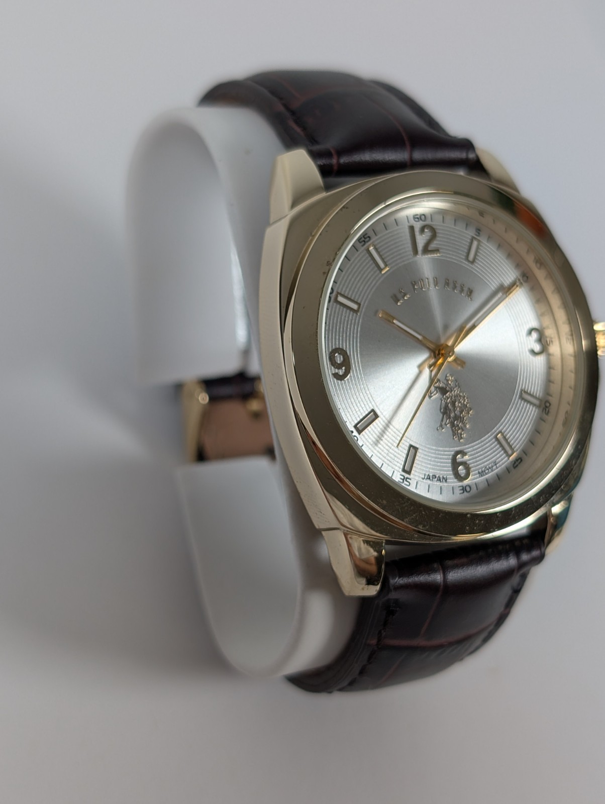 U.S Polo Assn. USC50011 Watch Brown Leather Strap 41mm NEW BATTERY
