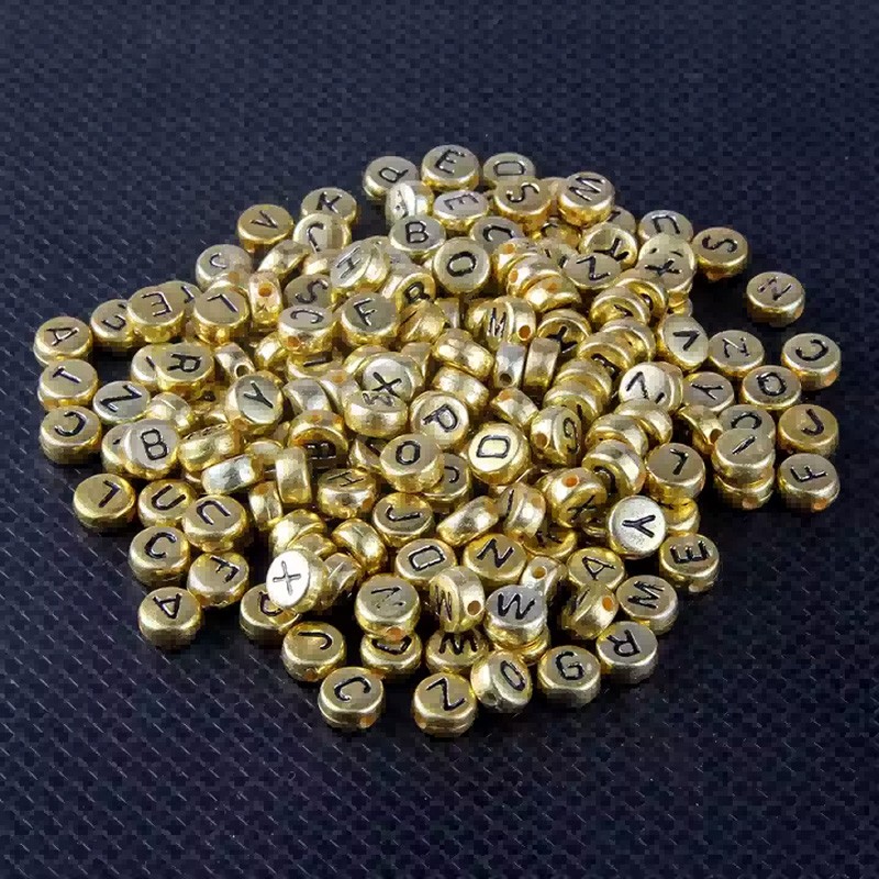 800pcs Silver Gold Bronze Letter Beads – A–Z Alphabet Beads for Jewelry Making &