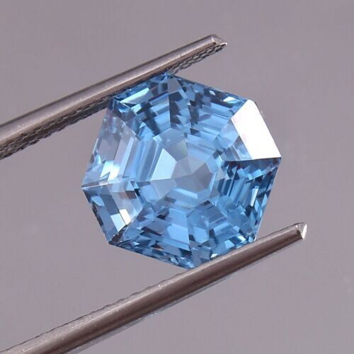 AAA 10×10 MM Natural Flawless Santa Maria Aquamarine Loose Asscher Cut Gemstone