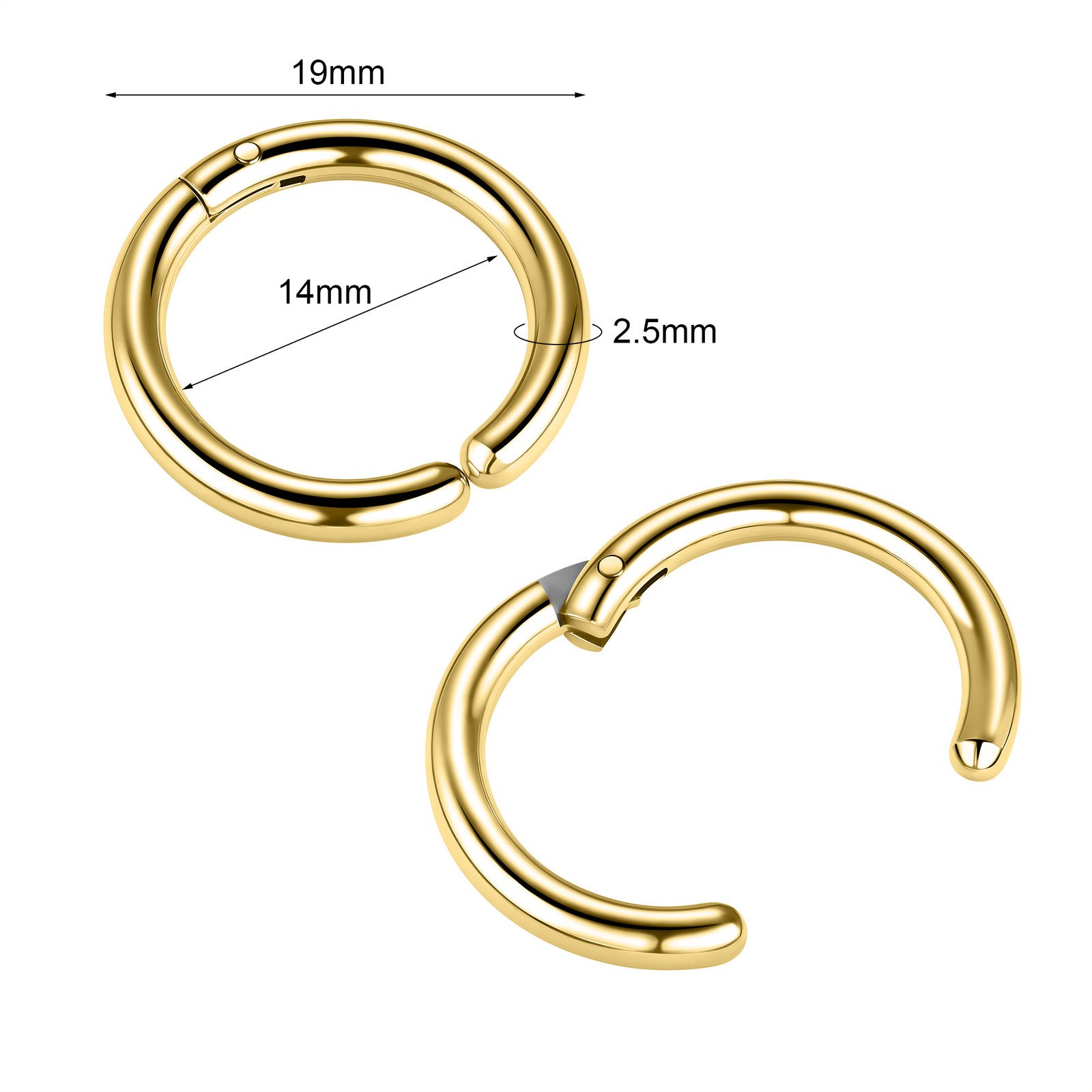 1 Pair Dangle Ear Gauges with Rings Double Flared Ear Tunnels Ear Plugs Expander