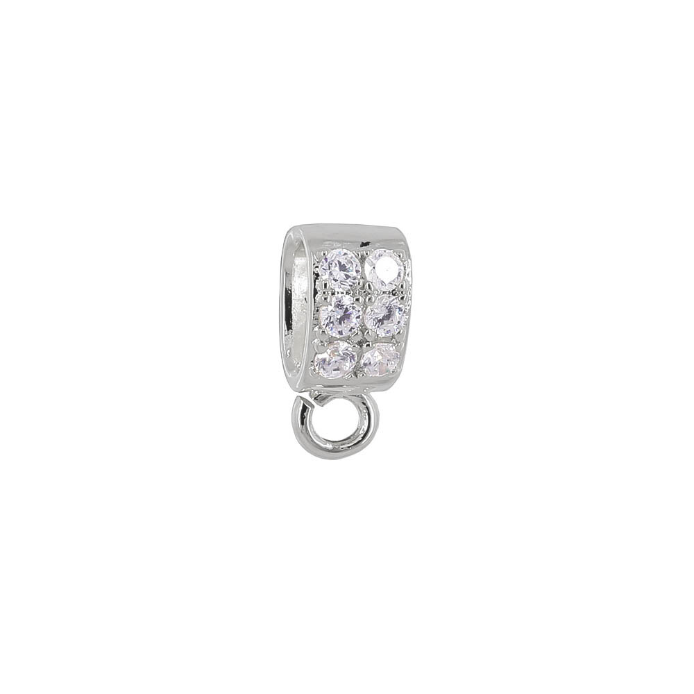 Sterling Silver CZ Pendant Bail Connector with Open Loop #97056