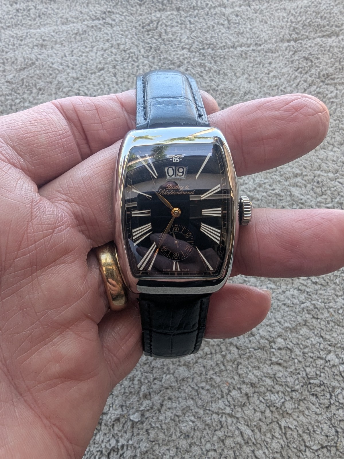 Dubey & Schaldenbrand Aerodyn Date Steel Men’s Automatic Swiss Watch Black Dial