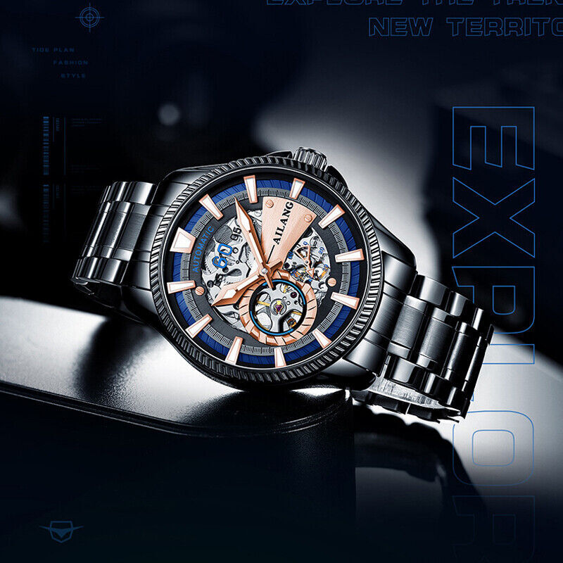 AILANG Brand Men Watch Hollow Automatic Mechanical Wristwatch Waterproof