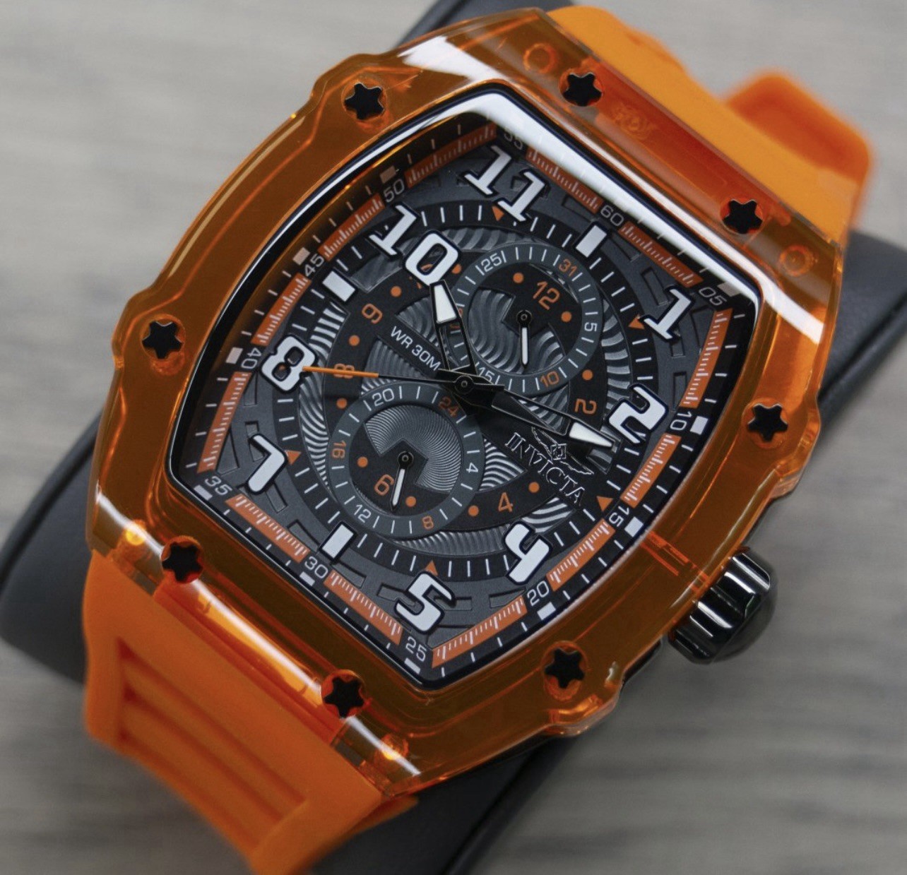 Invicta Racing Cyclone Men’s Chronograph Watch 48.5mm Orange Black 48718 New NIB