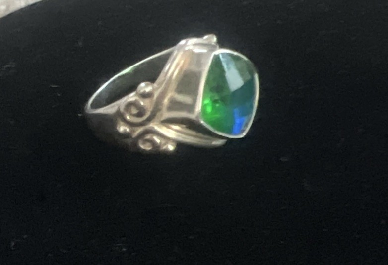 SAJEN Sterling Silver & Caribbean Blue Quartz Cocktail Ring Size 7