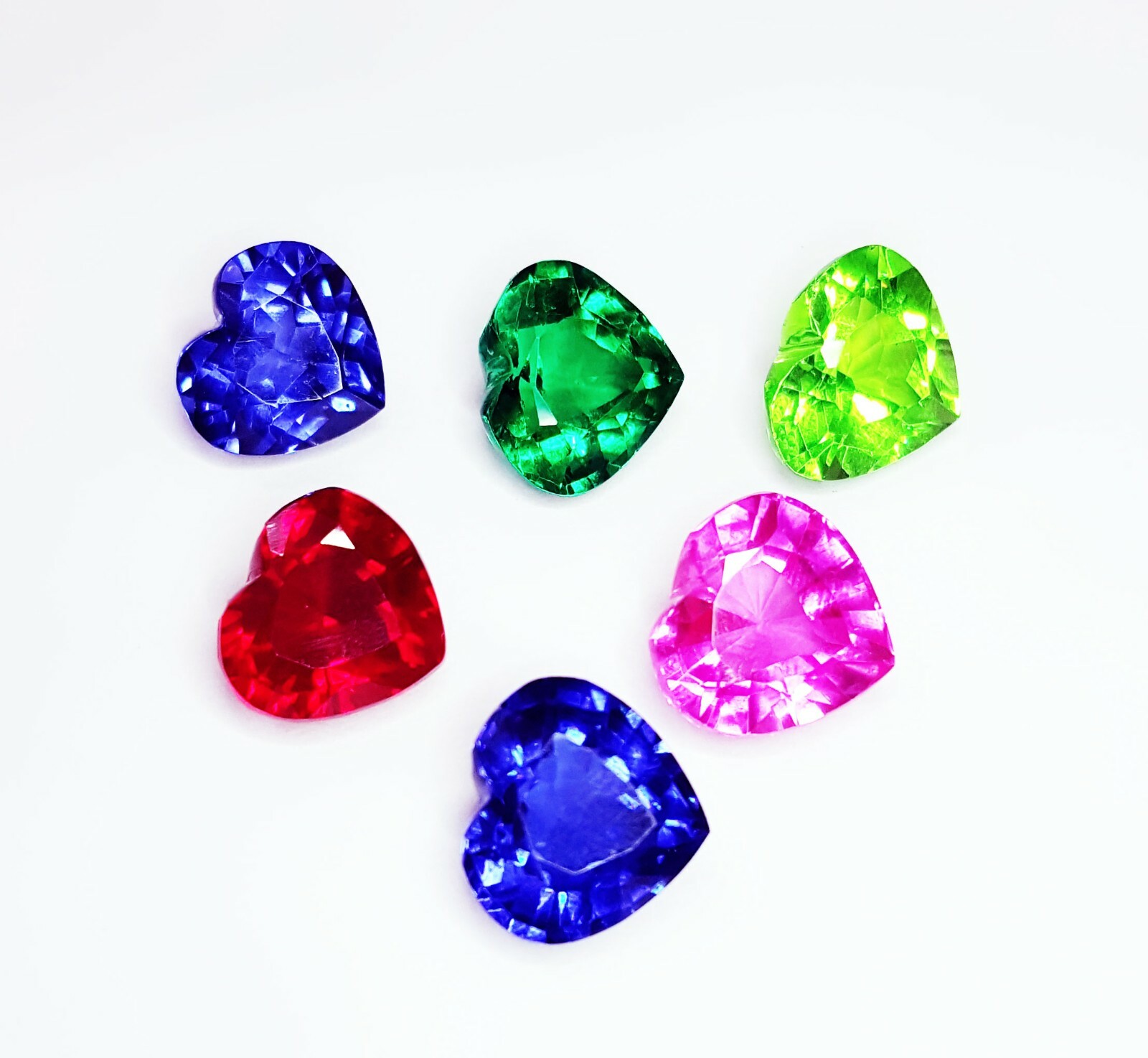 Loose Gemstone 8-10 Ct Mixed Lot Heart Shape Natural Ring Size Gems A0L3