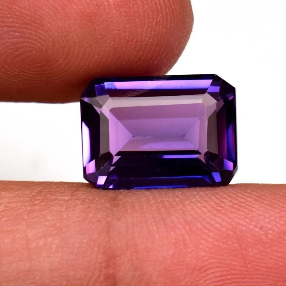 Sapphire Purple Pink Emerald Cut 8-9 Ct Natural EGL Certified Loose Gemstone