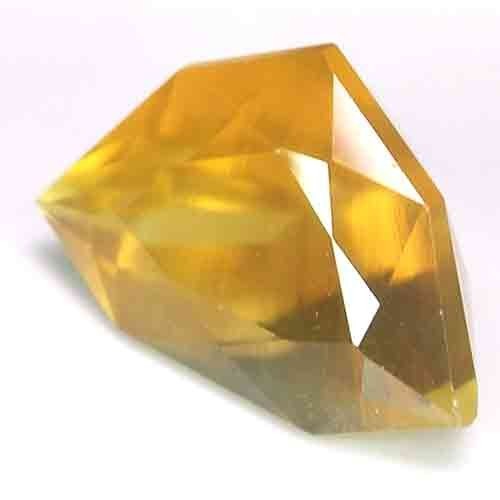 SPIRITUAL UNHEAT CARROT ORANGE COLOR FANCY TRILLION CUT MALI PREHNITE GEM 4.0CT
